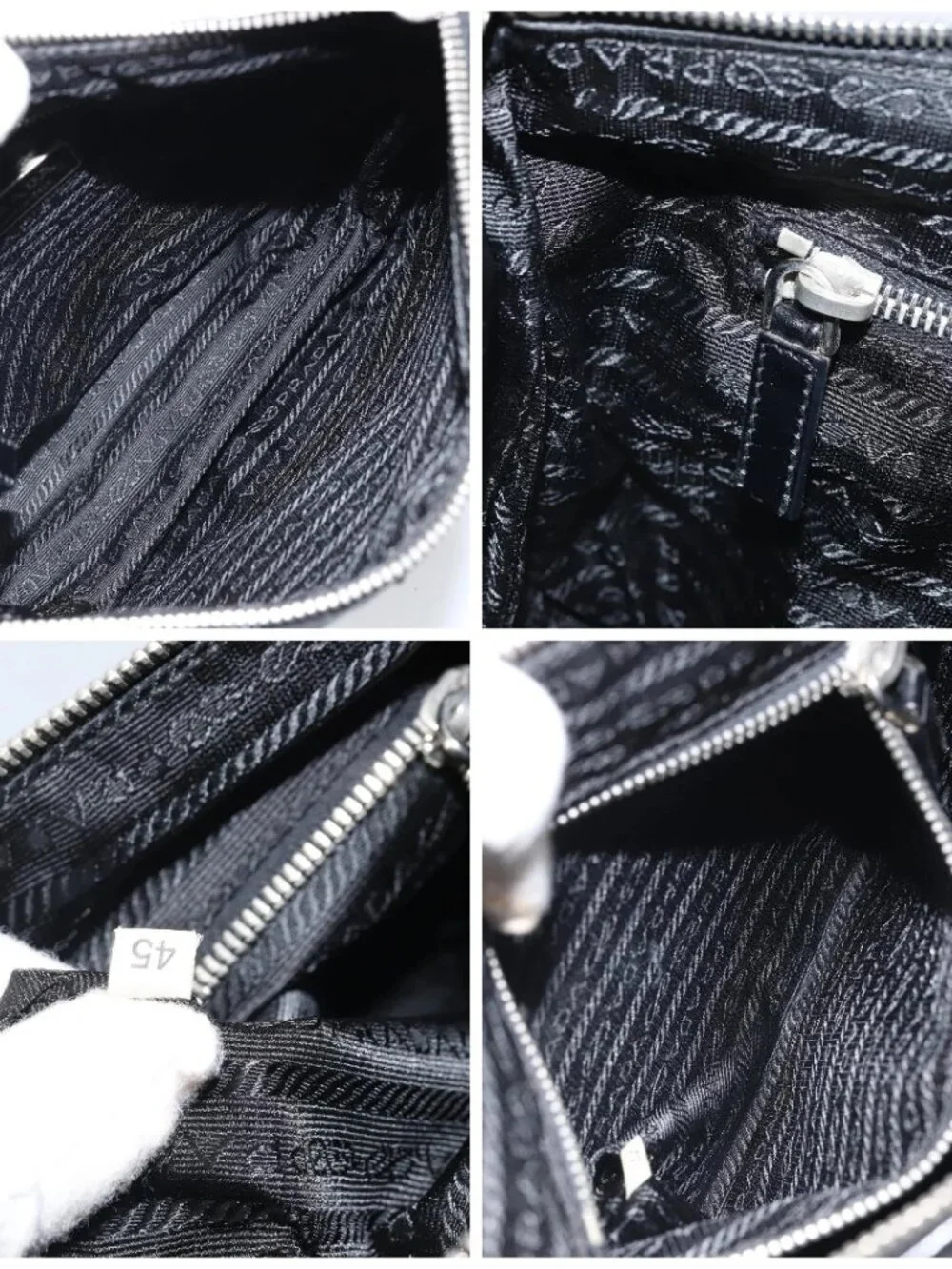 PRADA Shoulder Bag Nylon Leather Black Silver Auth 169453 - Picture 15 of 16